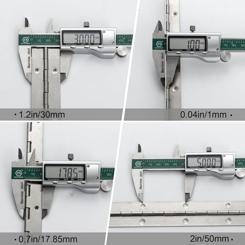 FVSEC Piano Hinge 48 Inch x 1.2 Inch Heavy Duty Continuous Hinge with Holes for Cabinets Boat Marine Door, 304 Stainless Steel Piano Hinge 0.04" Leaf Thickness 1.2'' Open Width - Image 3